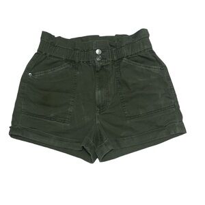 Express Green High Waisted Distressed Shorts